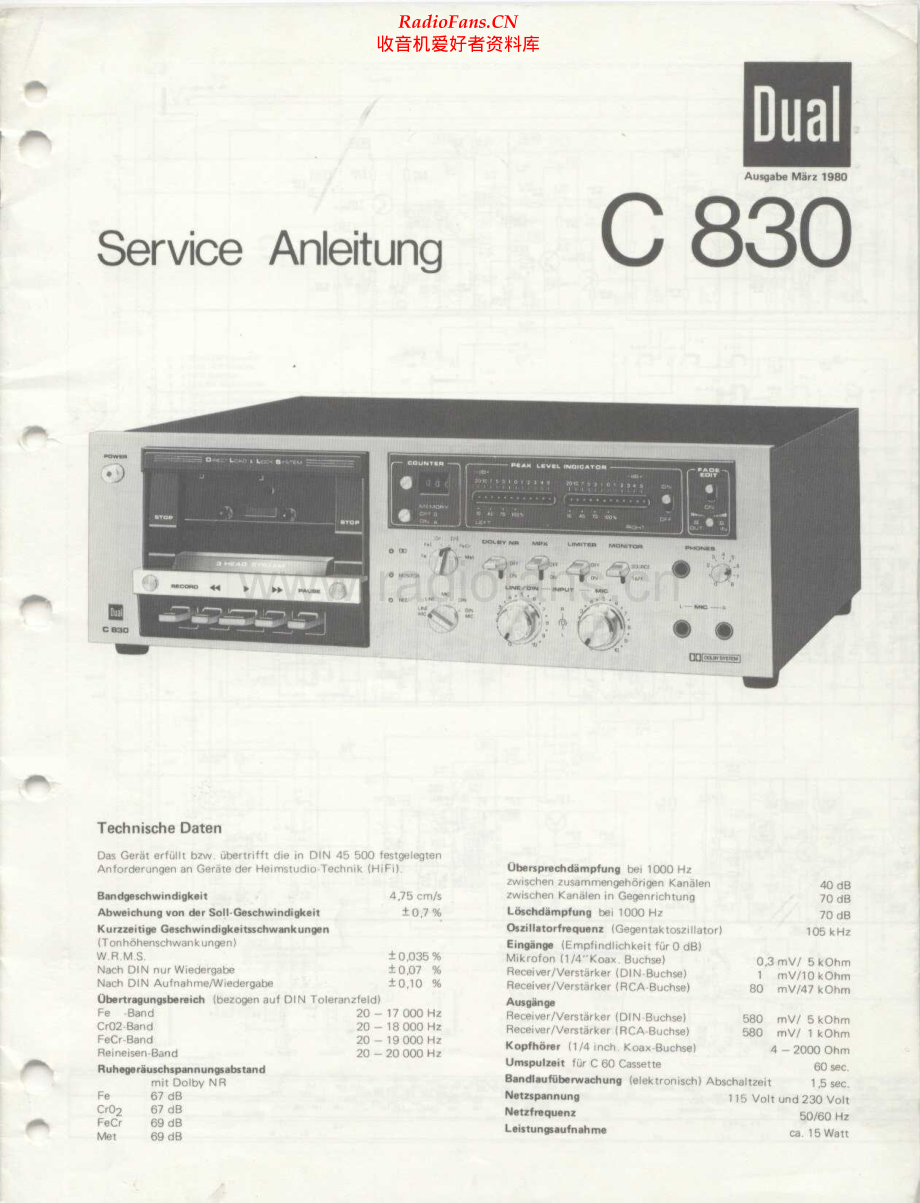 Dual-C830-tape-sm维修电路原理图.pdf_第1页