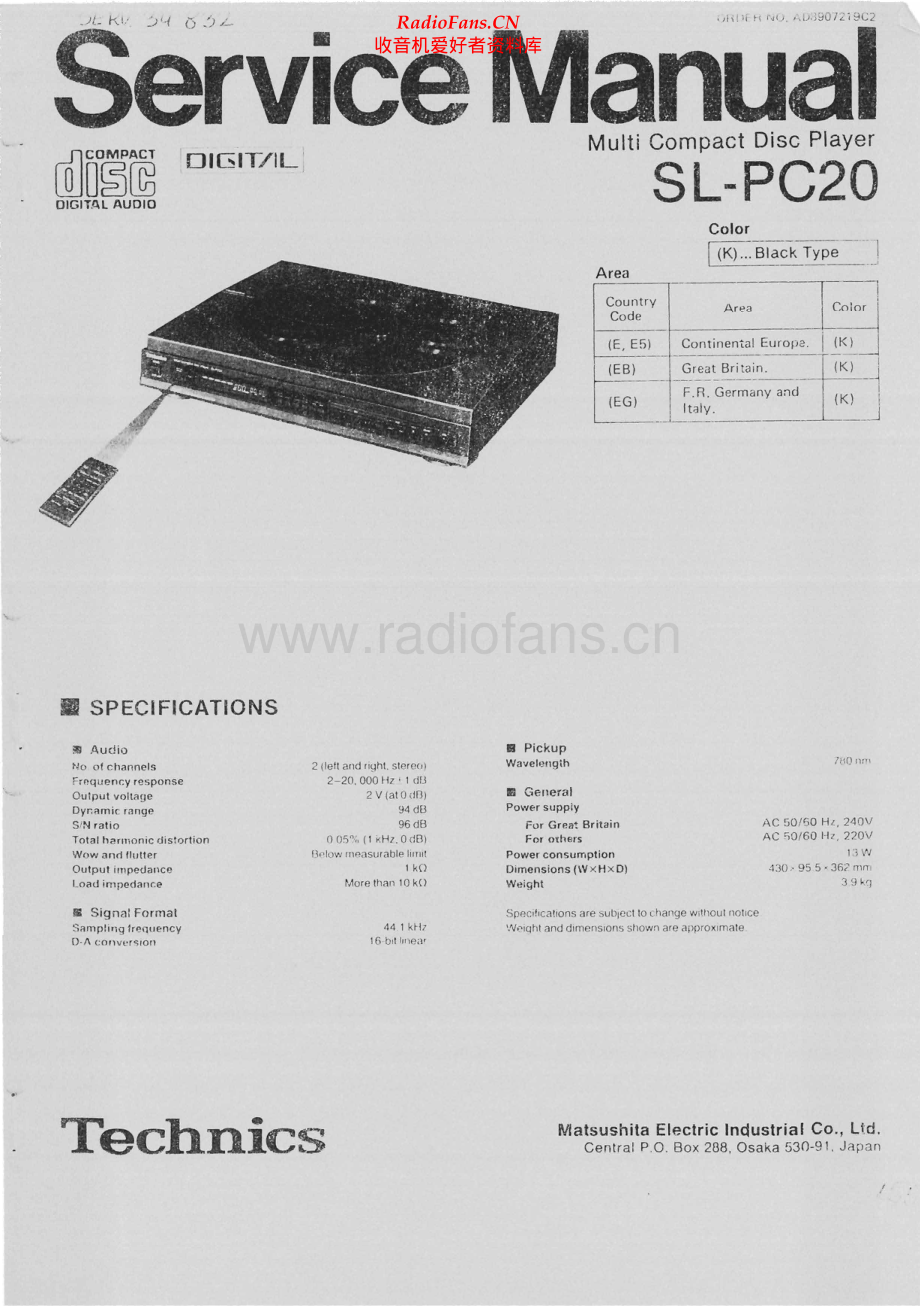 Technics-SLPC20-cd-sm 维修电路原理图.pdf_第1页