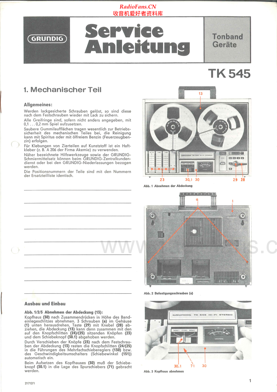 Grundig-TK545-tape-sm维修电路原理图.pdf_第1页