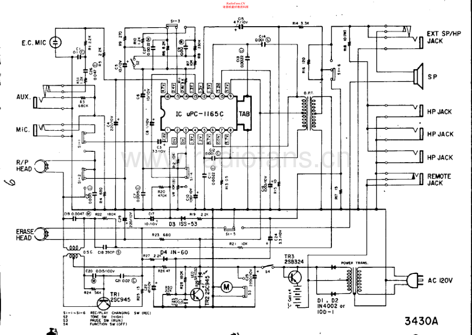 Califone-3430A-tape-sch维修电路原理图.pdf_第1页