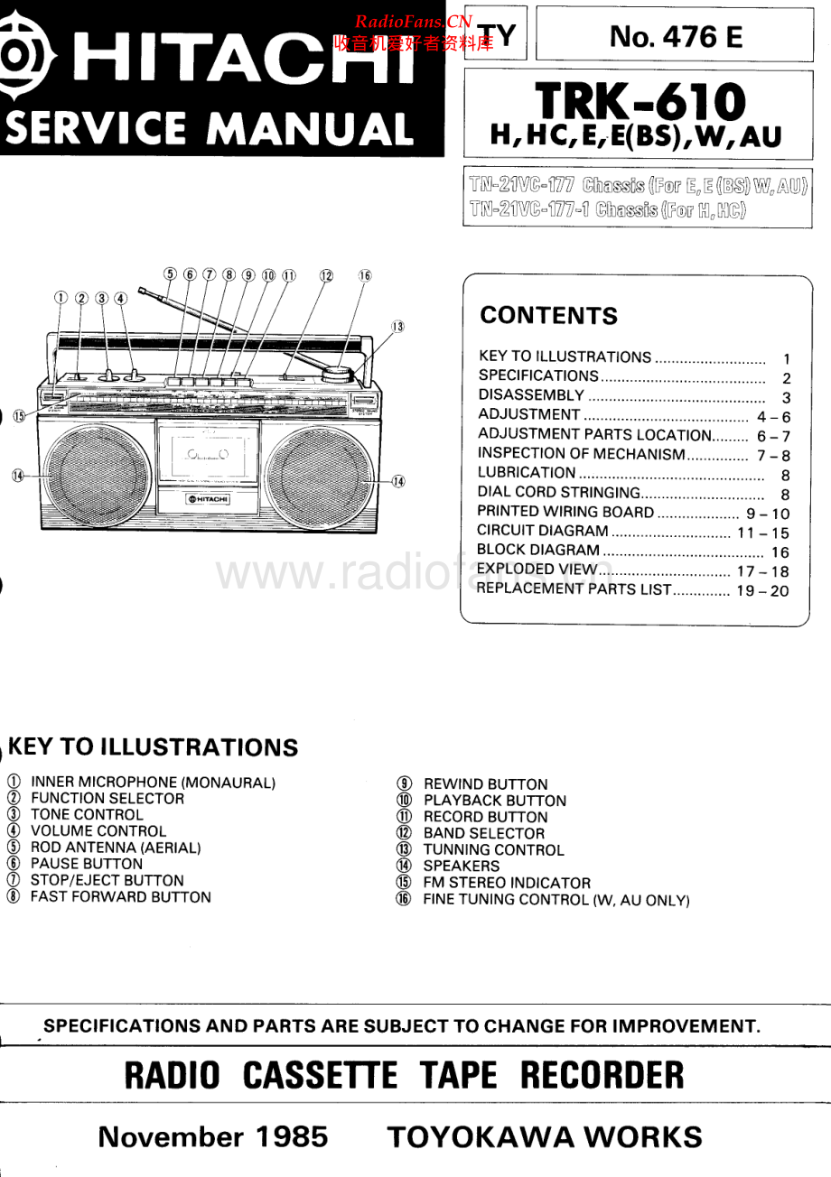 Hitachi-TRK610-pr-sm 维修电路原理图.pdf_第1页