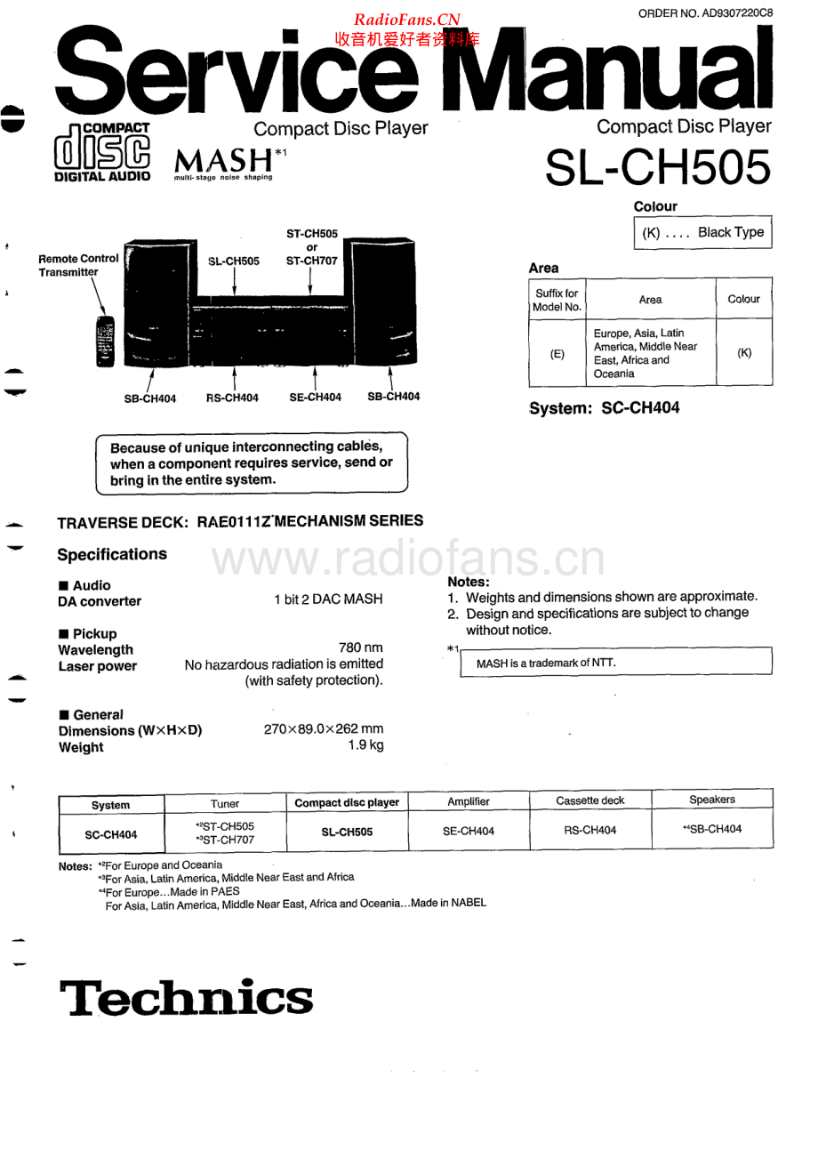 Technics-SLCH505-cd-sm 维修电路原理图.pdf_第1页