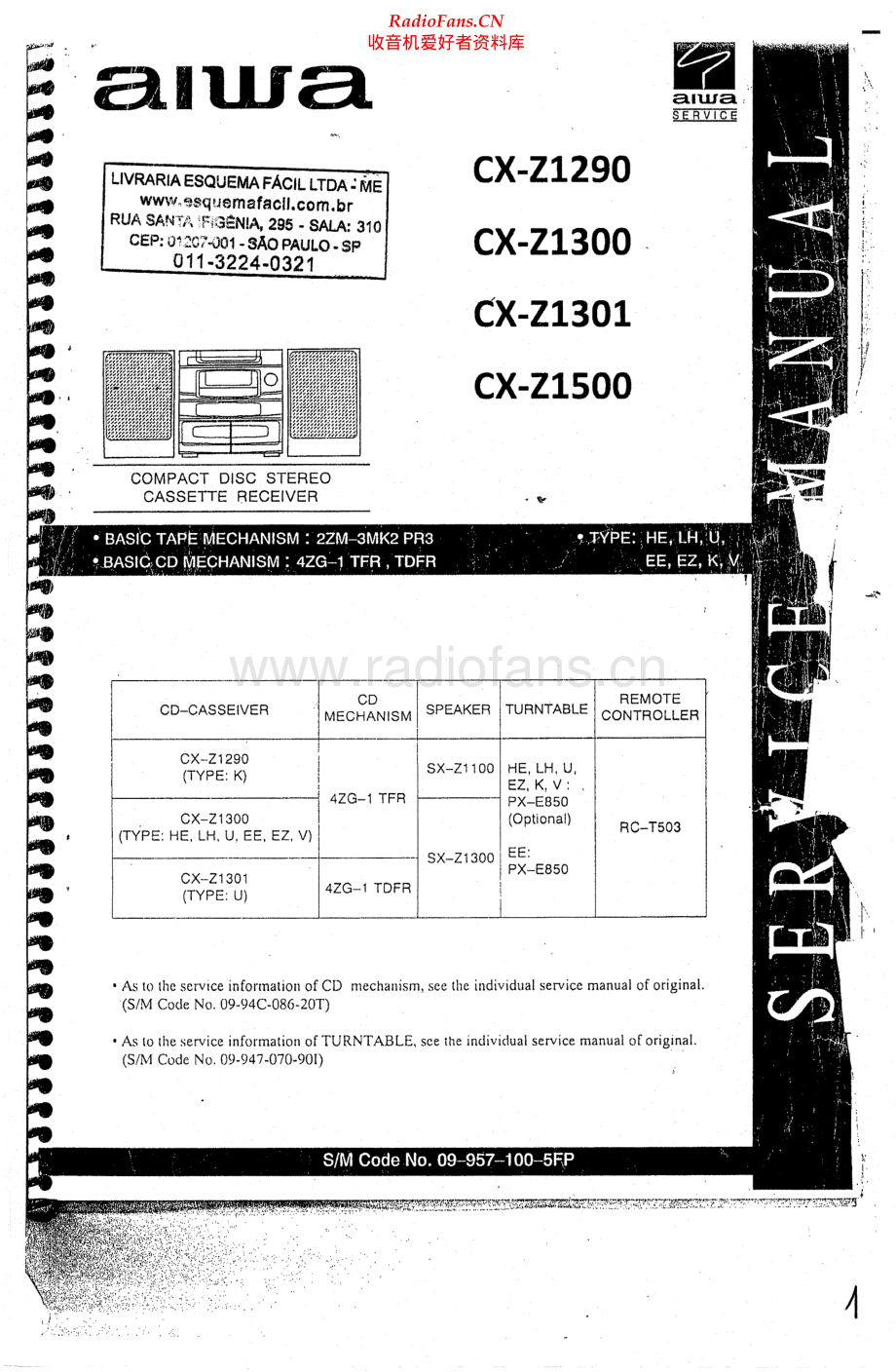 Aiwa-CXZ1290-cs-sm维修电路原理图.pdf_第1页