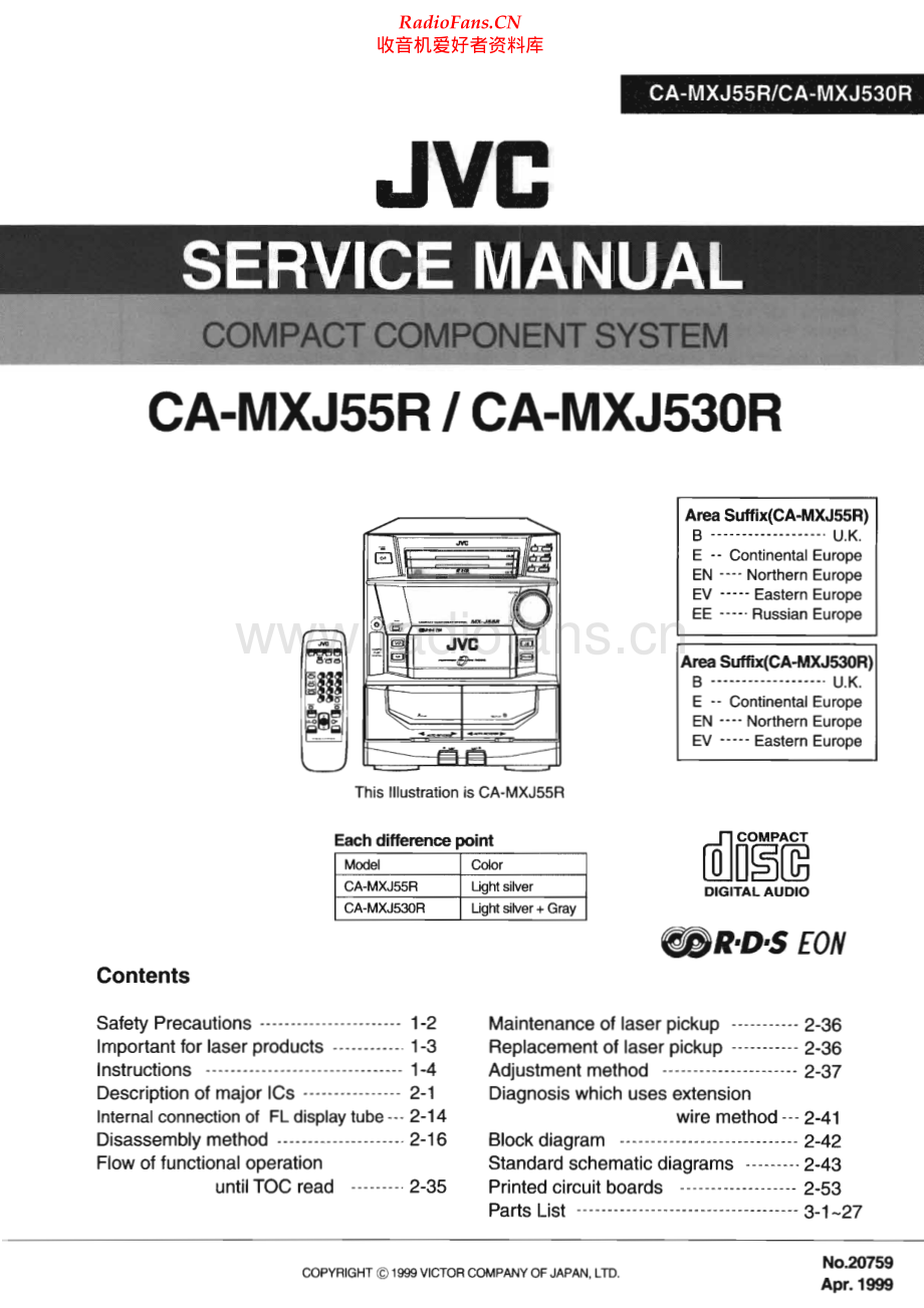 JVC-CAMXJ530R-cs-sm 维修电路原理图.pdf_第1页