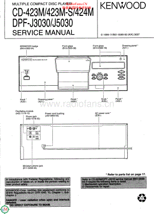 Kenwood-CD423M-cd-sm 维修电路原理图.pdf