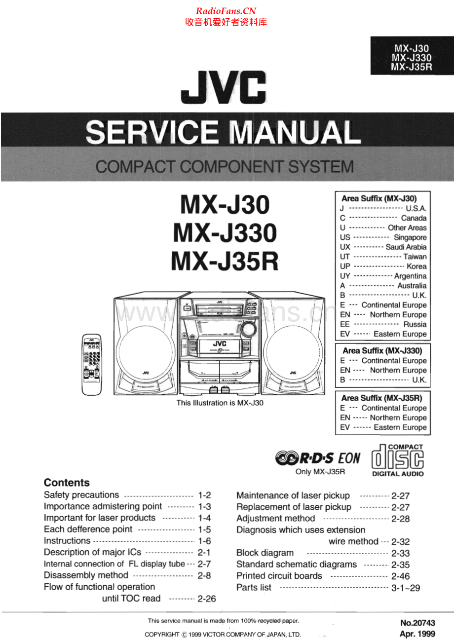 JVC-MXJ330-cs-sm 维修电路原理图.pdf_第1页