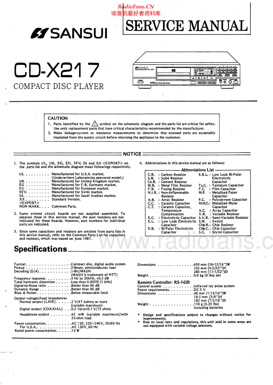 Sansui-CDX217-cd-sm 维修电路原理图.pdf_第1页