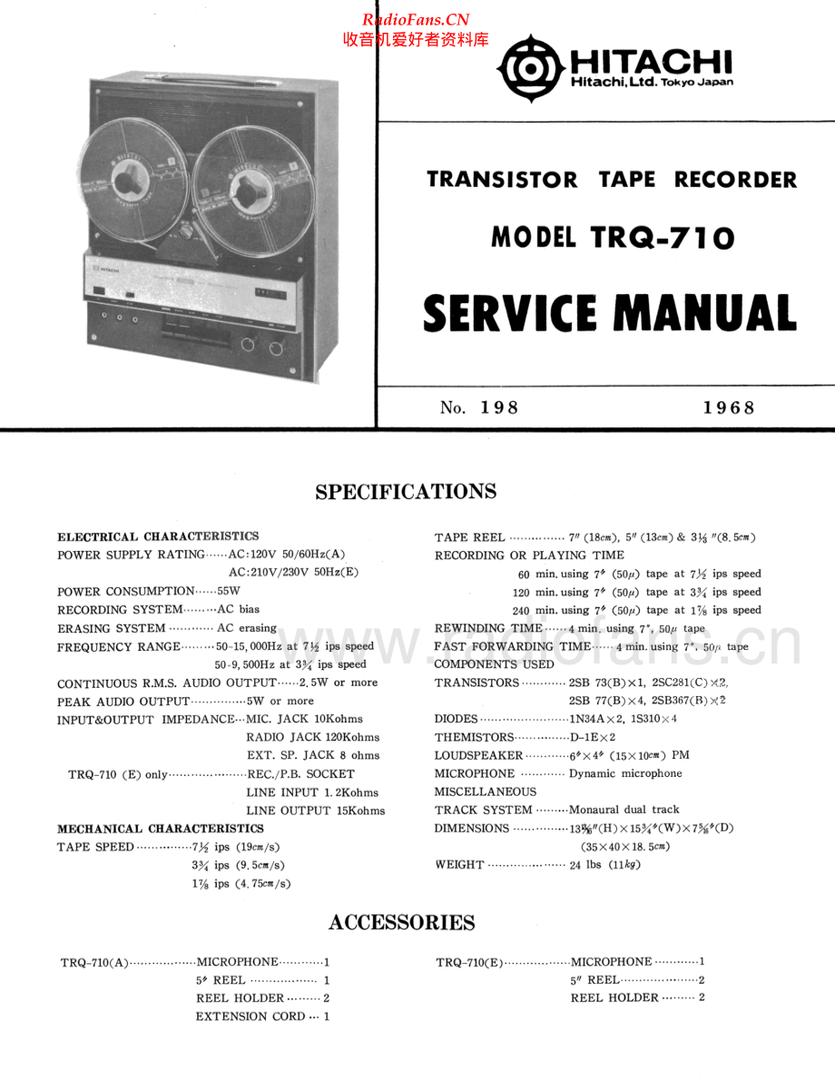 Hitachi-TRQ710-tape-sm 维修电路原理图.pdf_第1页