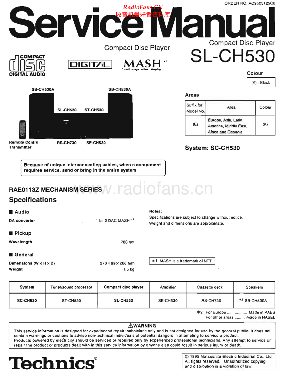 Technics-SLCH530-cd-sm 维修电路原理图.pdf_第1页