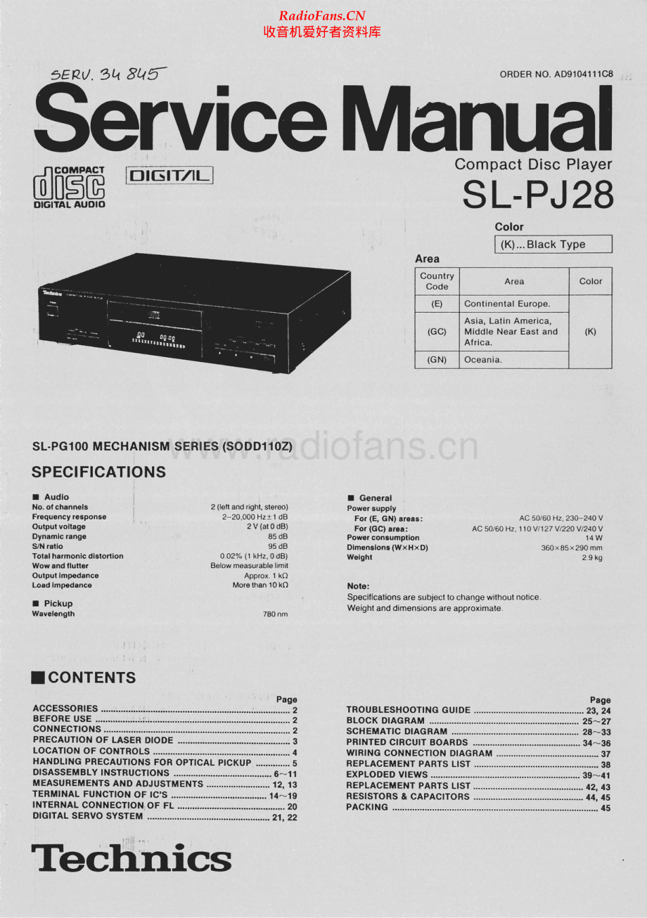 Technics-SLPJ28-cd-sm(1) 维修电路原理图.pdf_第1页