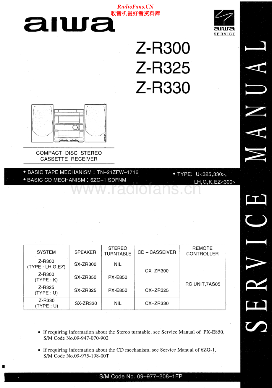 Aiwa-CXZR300-cs-sm维修电路原理图.pdf_第1页