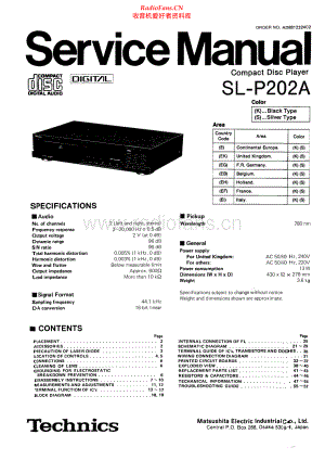 Technics-SLP202A-cd-sm 维修电路原理图.pdf
