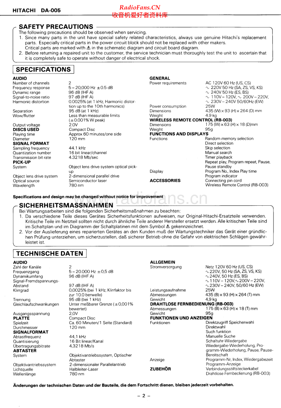 Hitachi-DA005-cd-sm 维修电路原理图.pdf_第2页