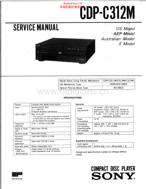 Sony-CDPC312M-cd-sm 维修电路原理图.pdf