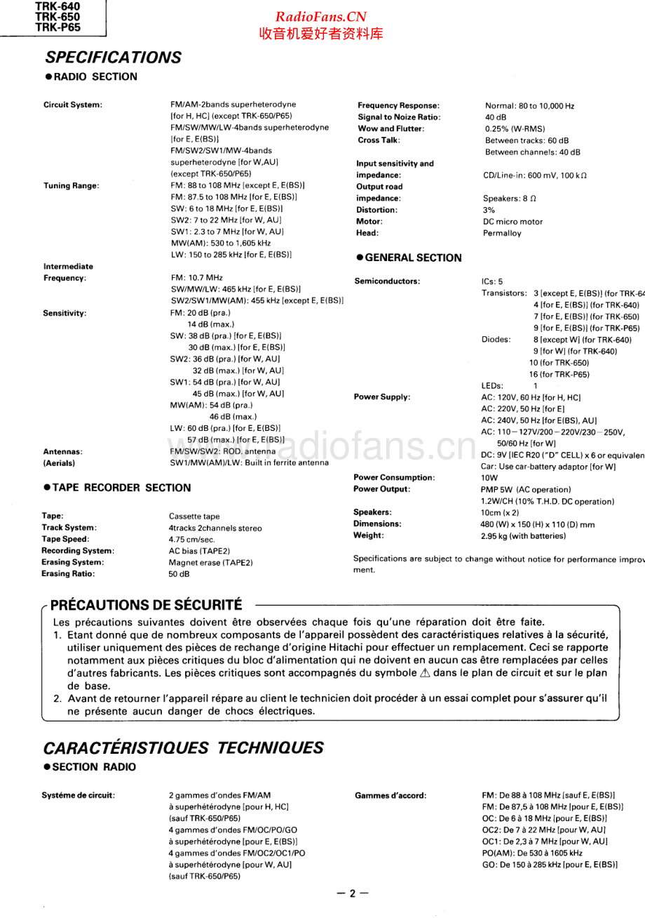 Hitachi-TRK640-pr-sm 维修电路原理图.pdf_第2页