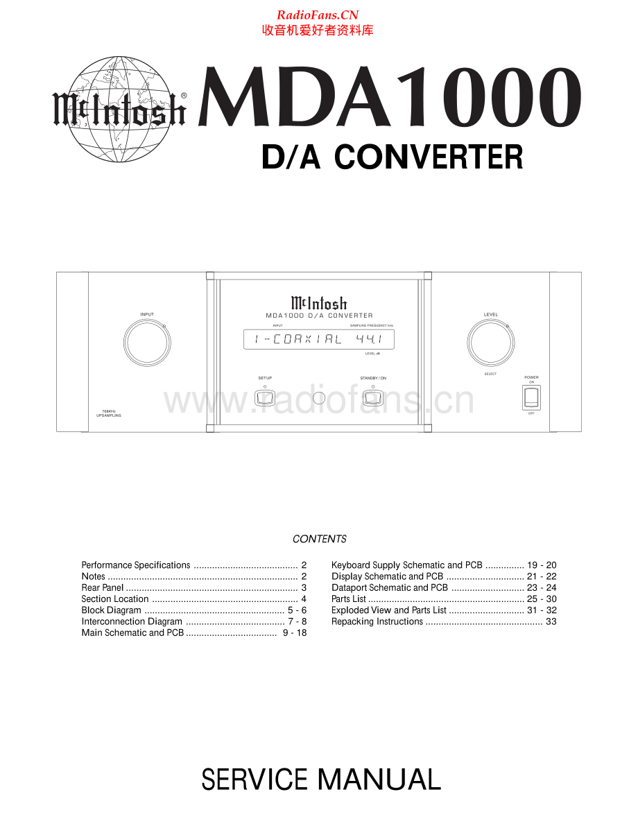 McIntosh-MDA1000-dac-sm 维修电路原理图.pdf_第1页