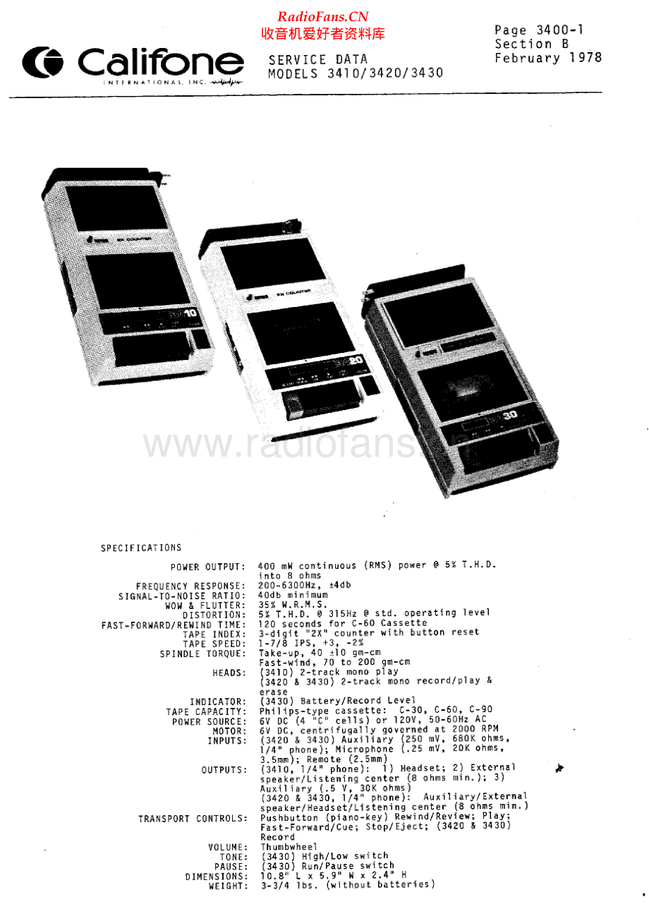 Califone-3430-tape-sm维修电路原理图.pdf_第1页