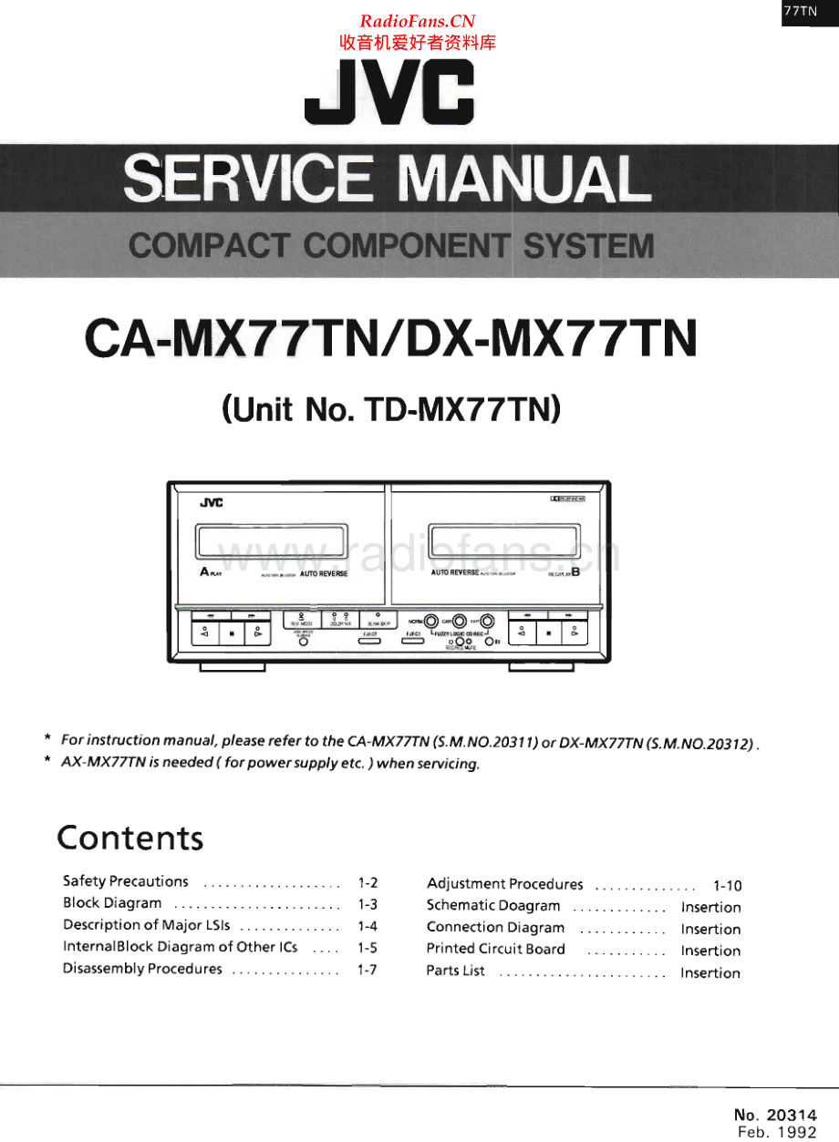 JVC-TDMX77TN-cs-sm 维修电路原理图.pdf_第1页