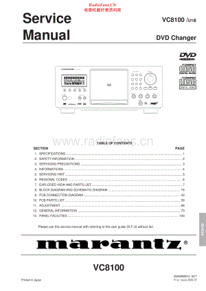 Marantz-VC8100-cd-sm 维修电路原理图.pdf