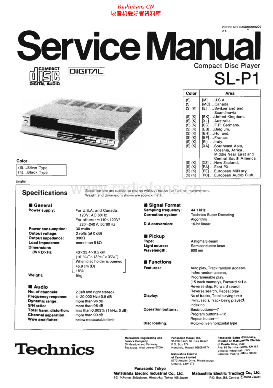 Technics-SLP1-cd-sm 维修电路原理图.pdf_第1页