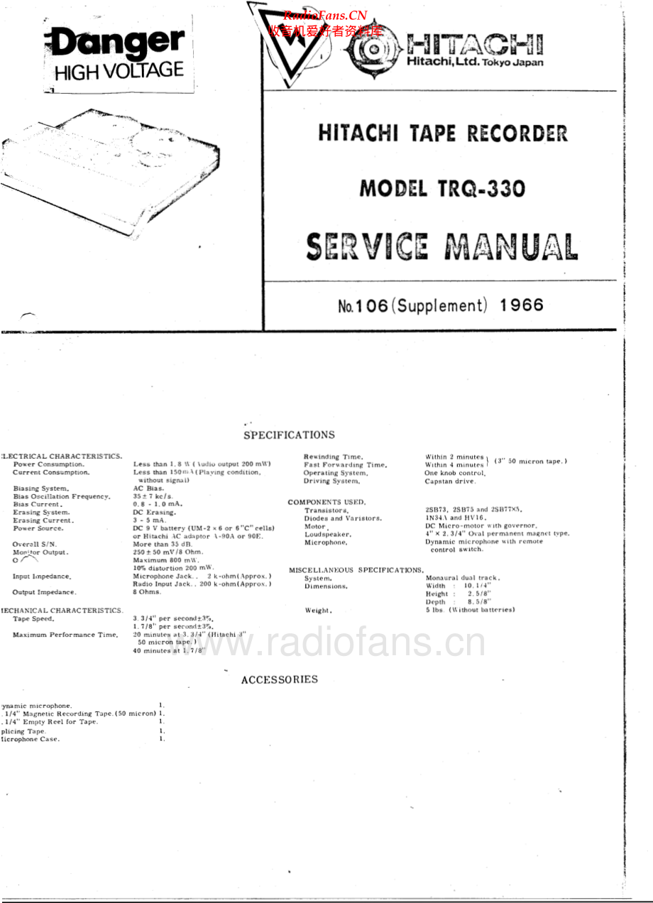 Hitachi-TRQ330-tape-sm 维修电路原理图.pdf_第1页