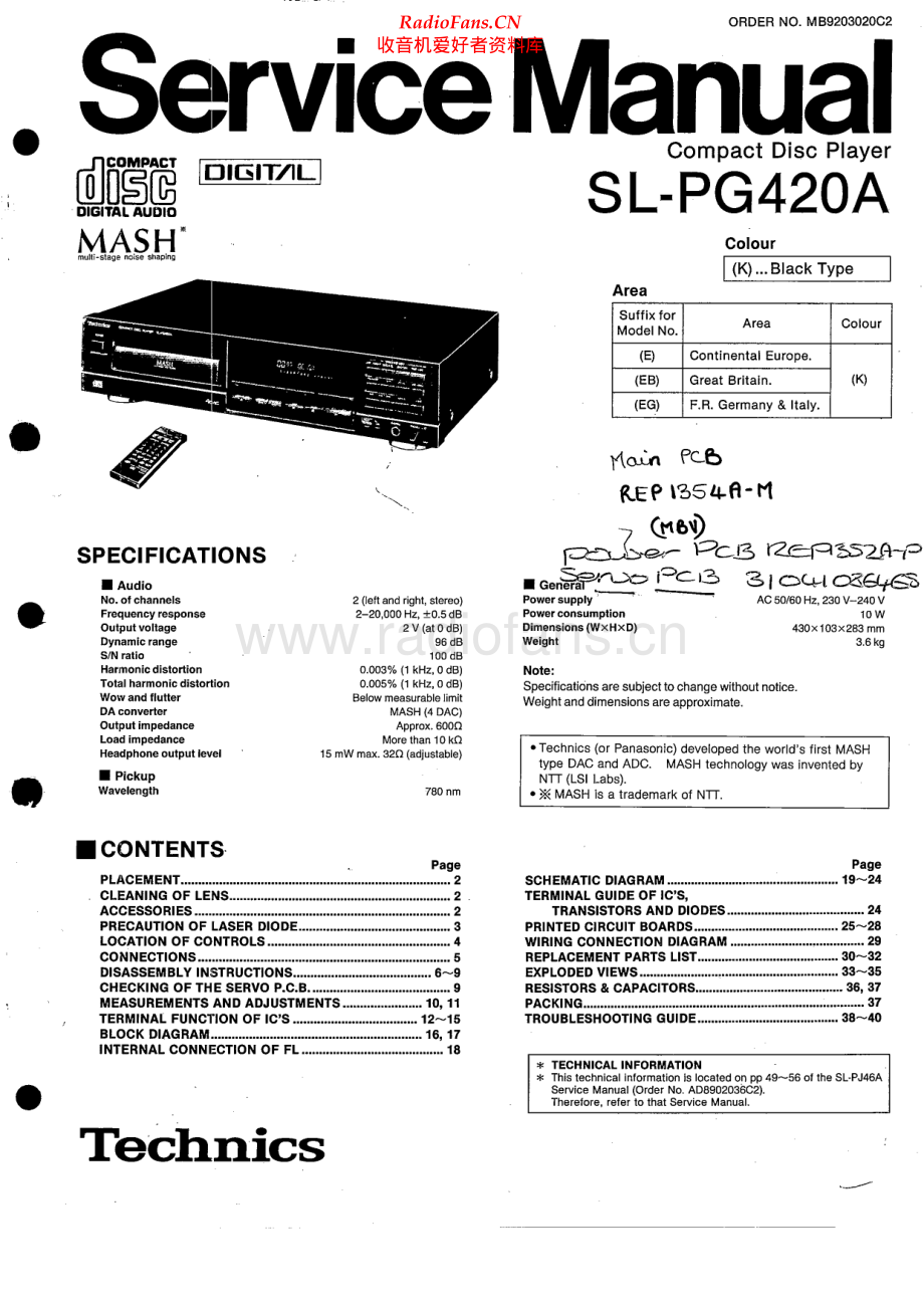 Technics-SLPG420A-cd-sm(1) 维修电路原理图.pdf_第1页