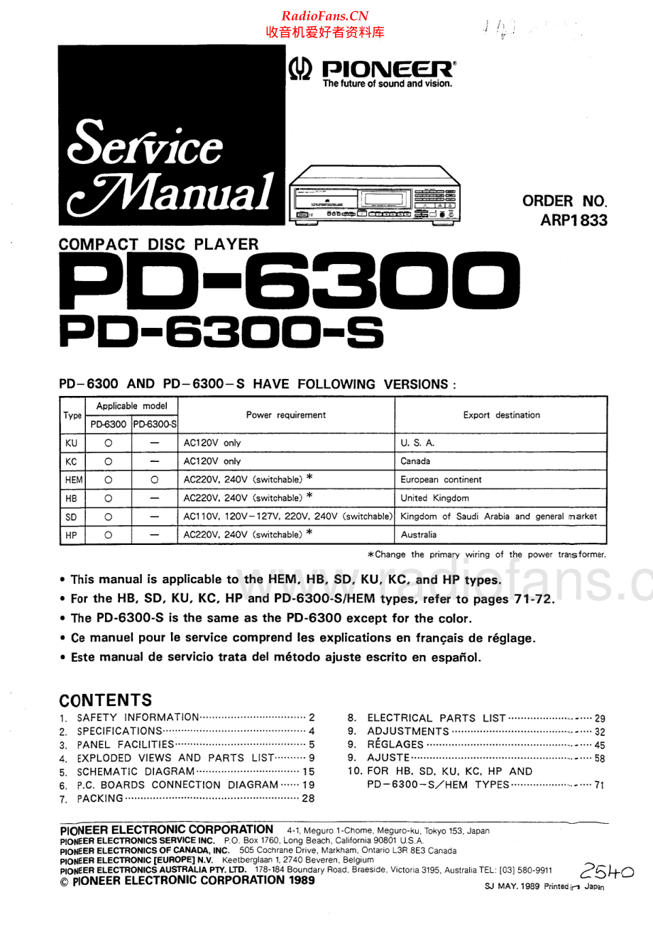 Pioneer-PD6300-cd-sm 维修电路原理图.pdf_第1页