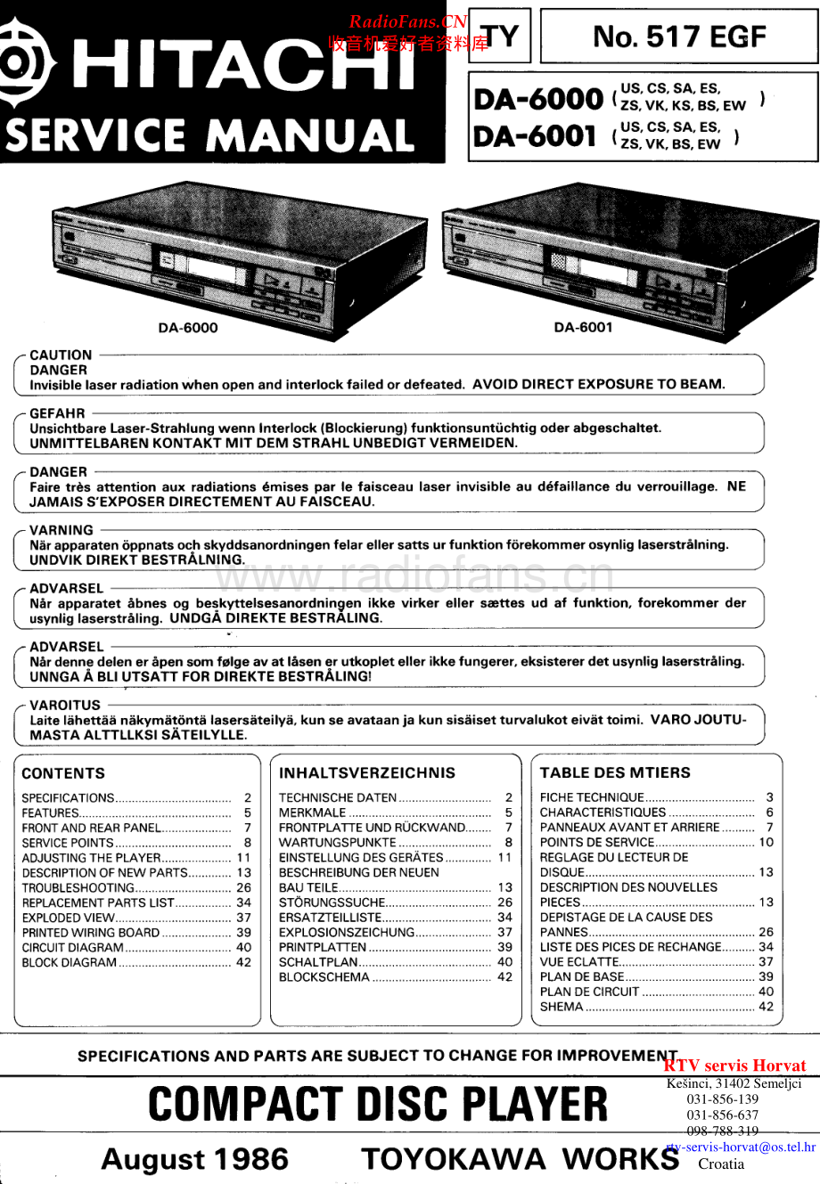 Hitachi-DA6000-cd-sm 维修电路原理图.pdf_第1页