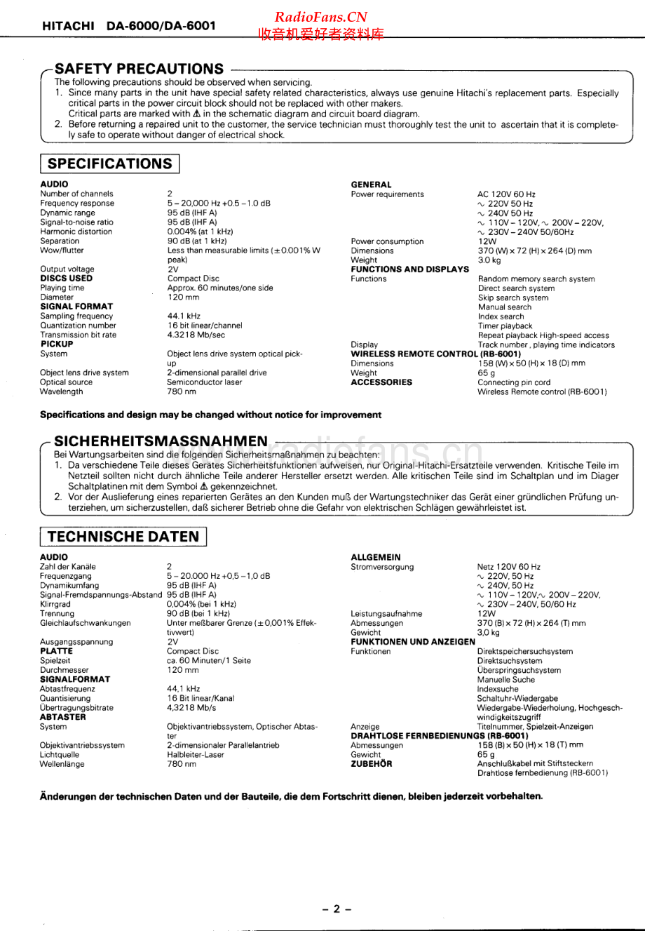 Hitachi-DA6000-cd-sm 维修电路原理图.pdf_第2页