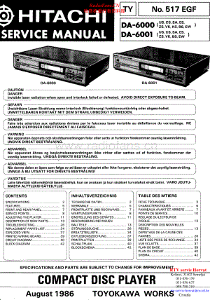 Hitachi-DA6000-cd-sm 维修电路原理图.pdf