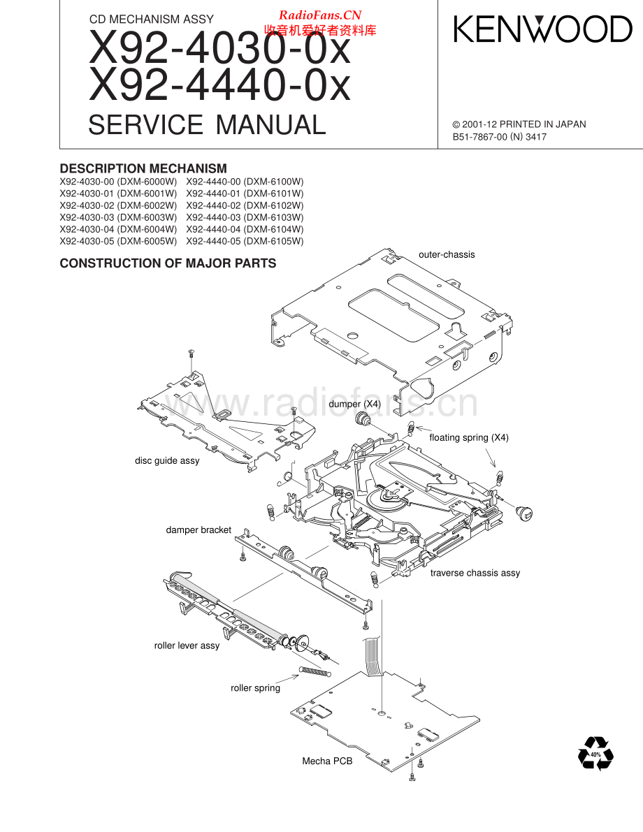 Kenwood-X92_4440_0x-cd-sm 维修电路原理图.pdf_第1页