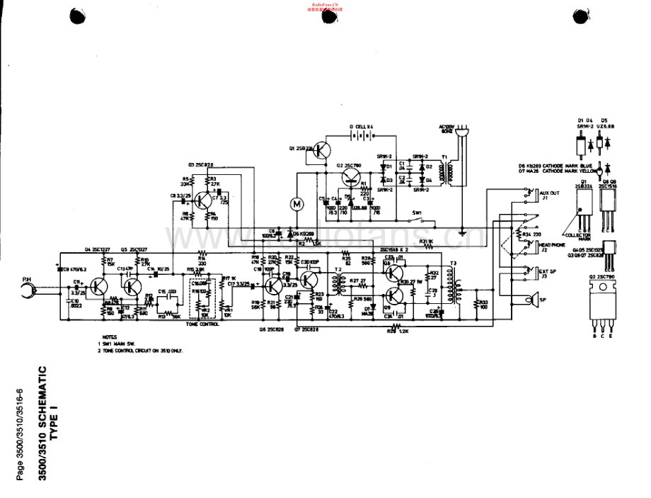 Califone-3500-tape-sch维修电路原理图.pdf_第1页