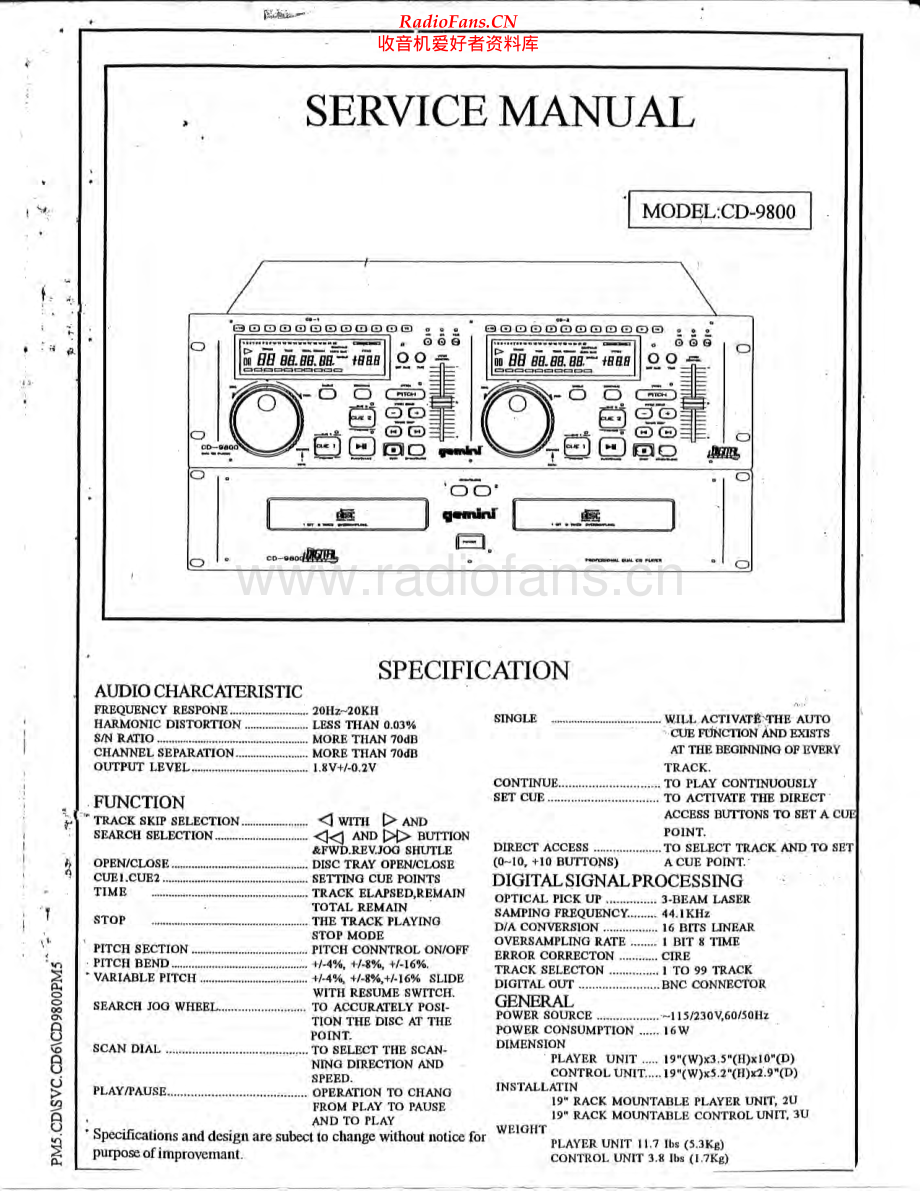 Gemini-CD9800-cd-sm维修电路原理图.pdf_第1页