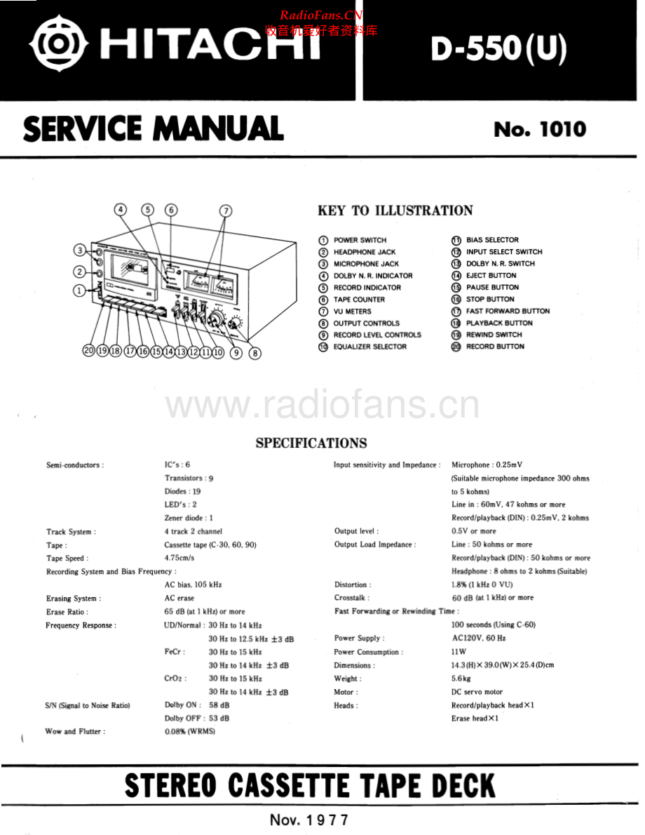 Hitachi-D550U-tape-sm 维修电路原理图.pdf_第1页