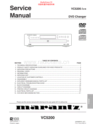 Marantz-VC5200-cd-sm 维修电路原理图.pdf