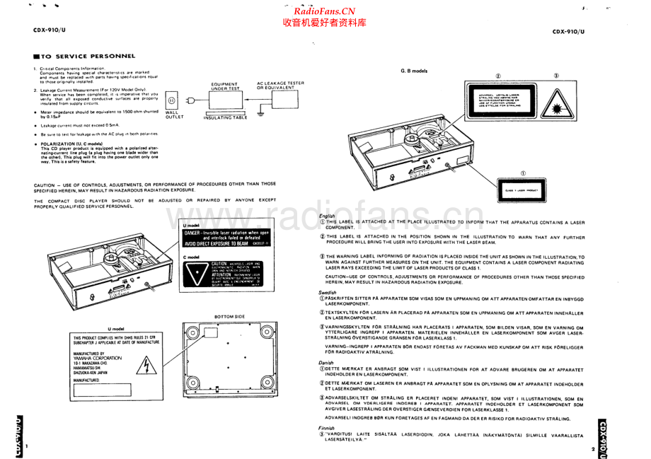 Yamaha-CDX910-cd-sm 维修电路原理图.pdf_第2页