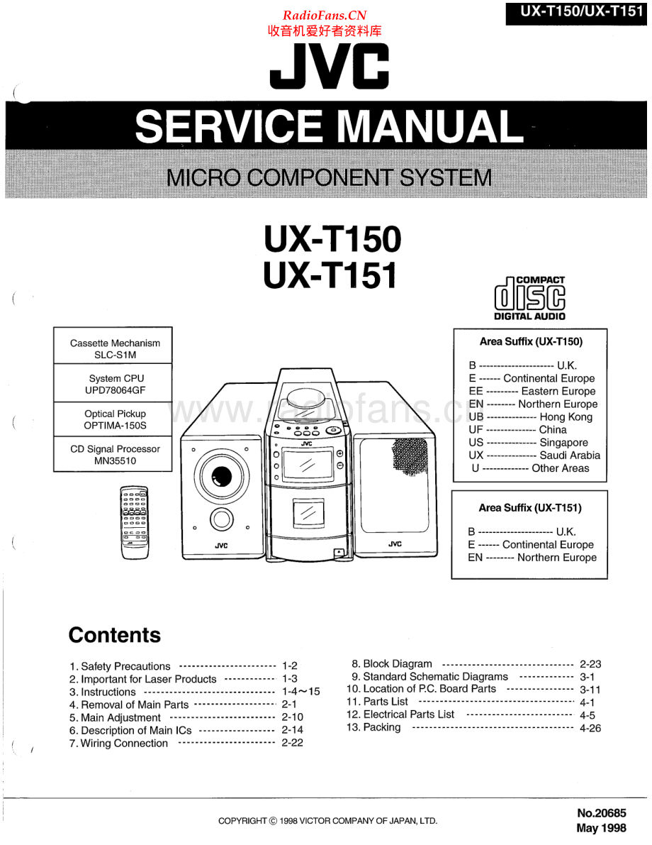 JVC-UXT150-cs-sm 维修电路原理图.pdf_第1页