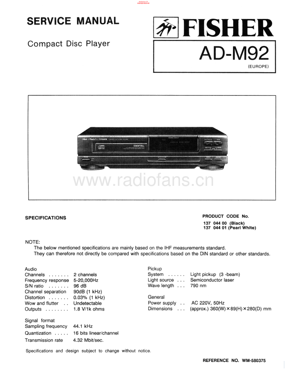 Fisher-ADM92-cd-sch维修电路原理图.pdf_第1页