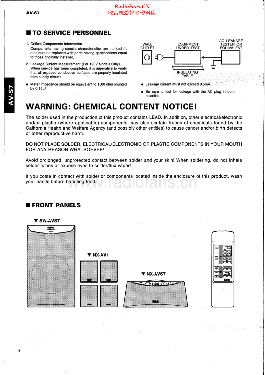 Yamaha-AVS7-cs-sm(1) 维修电路原理图.pdf_第2页