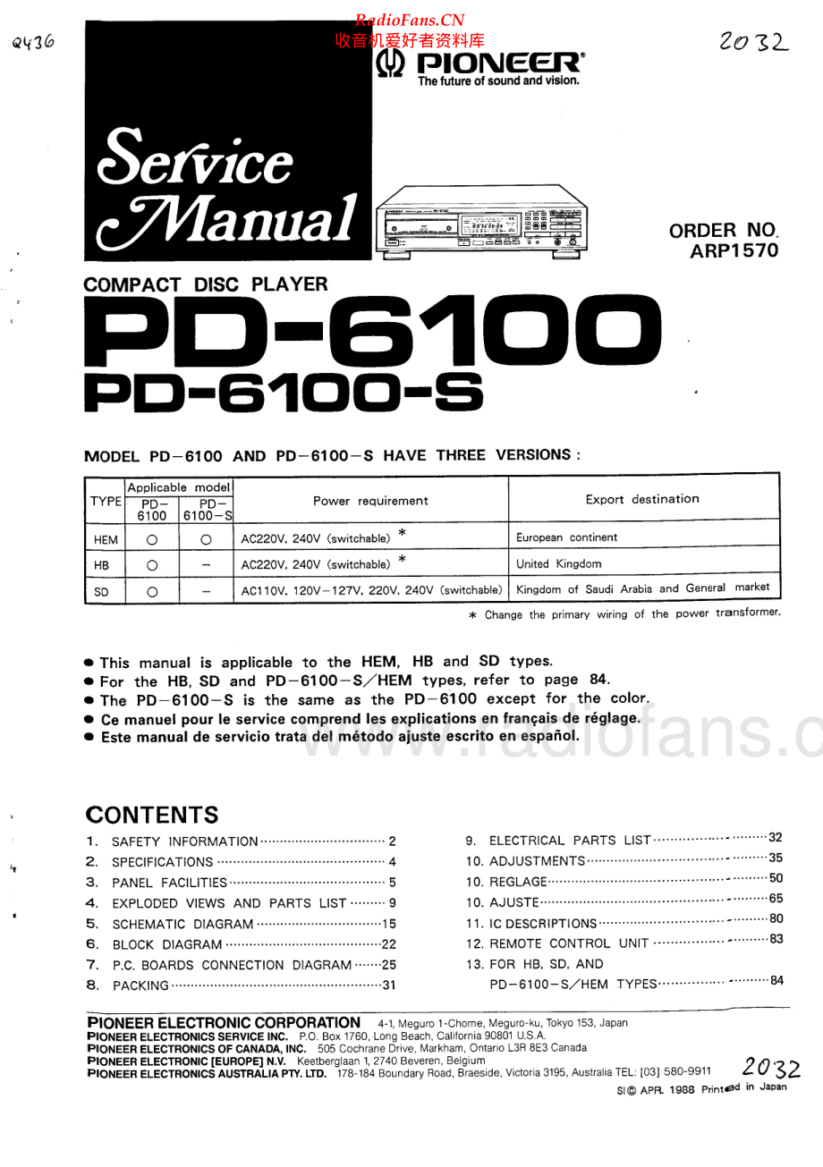 Pioneer-PD6100-cd-sm 维修电路原理图.pdf_第1页