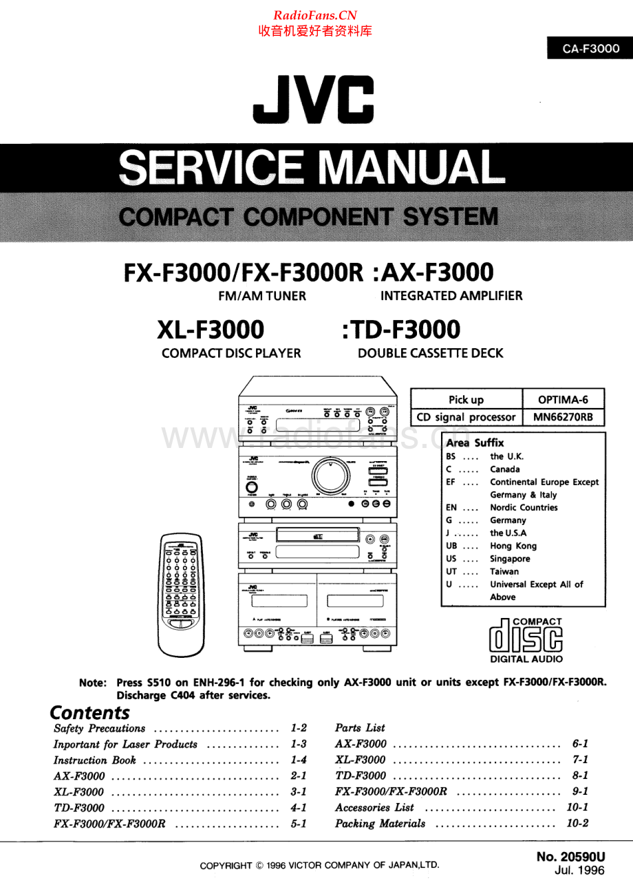 JVC-XLF3000-cd-sm1 维修电路原理图.pdf_第1页