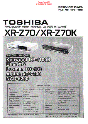 Toshiba-XRZ70-cd-sm 维修电路原理图.pdf