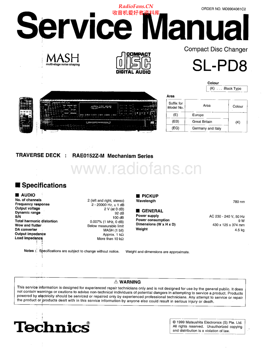 Technics-SLPD8-cd-sm 维修电路原理图.pdf_第1页