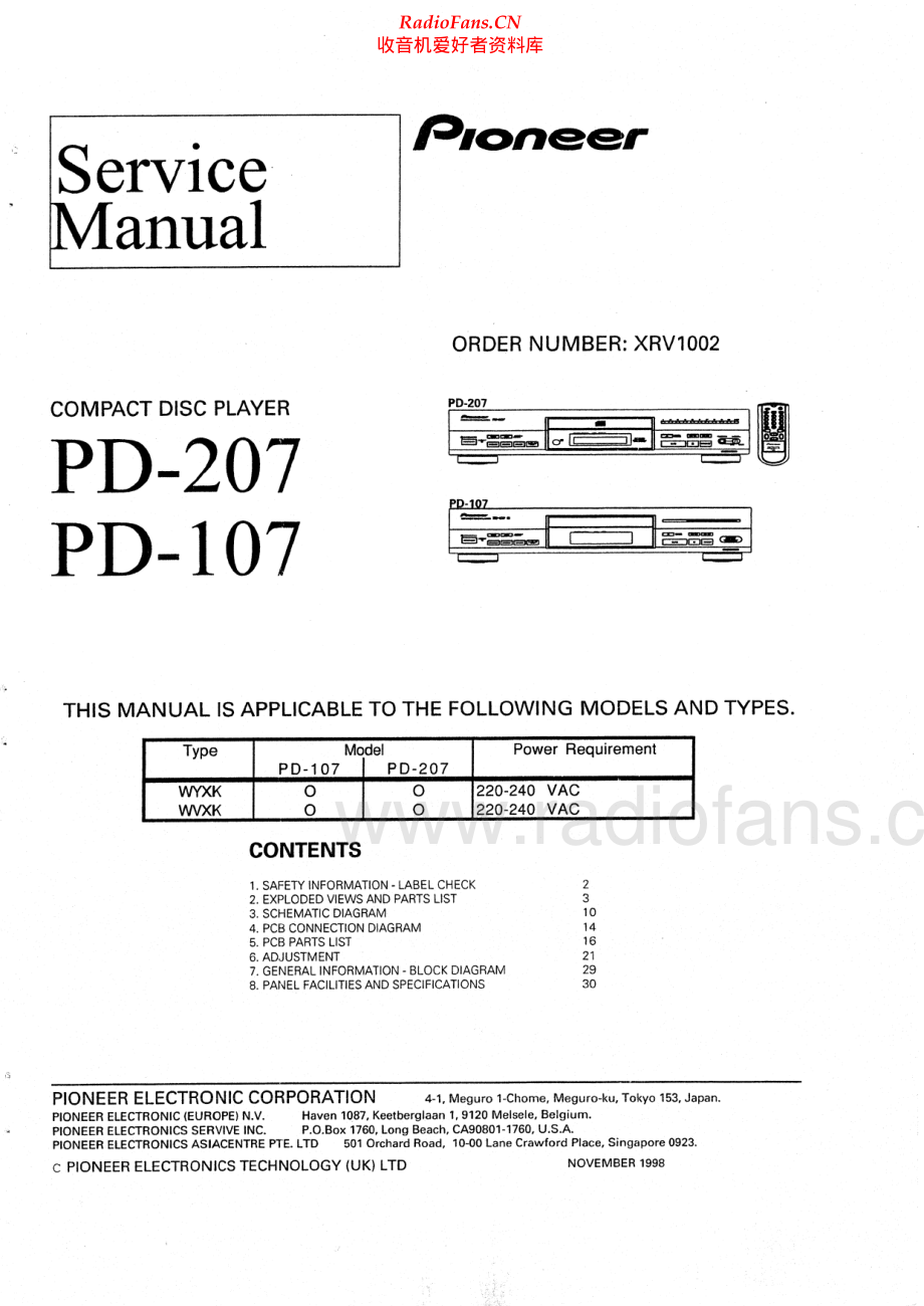 Pioneer-PD207-cd-sm 维修电路原理图.pdf_第1页