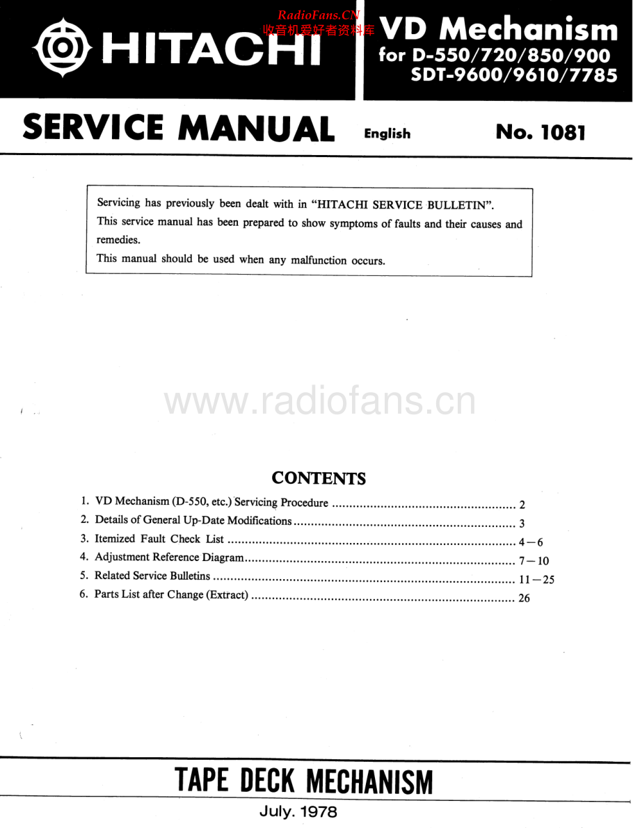 Hitachi-VDMechanism-tape-sm 维修电路原理图.pdf_第1页