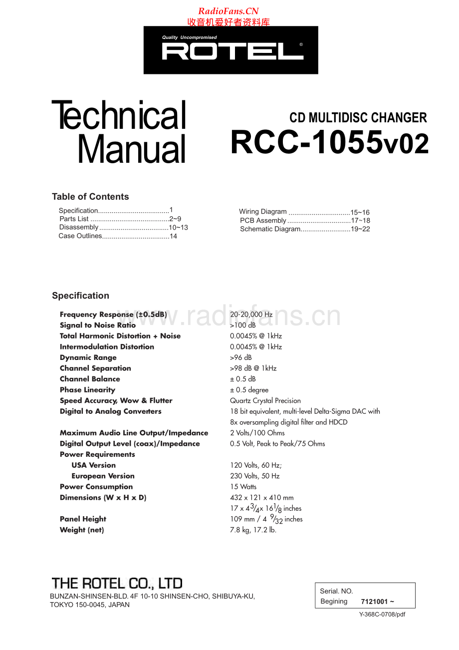 Rotel-RCC1055_v02-cd-sm 维修电路原理图.pdf_第1页