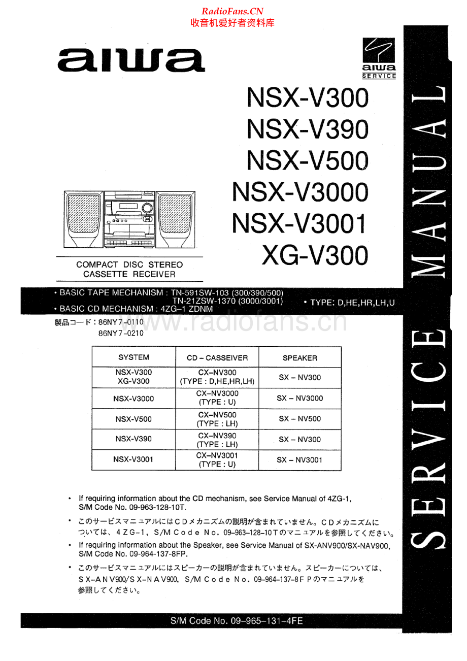 Aiwa-NSXV300-cs-sm维修电路原理图.pdf_第1页