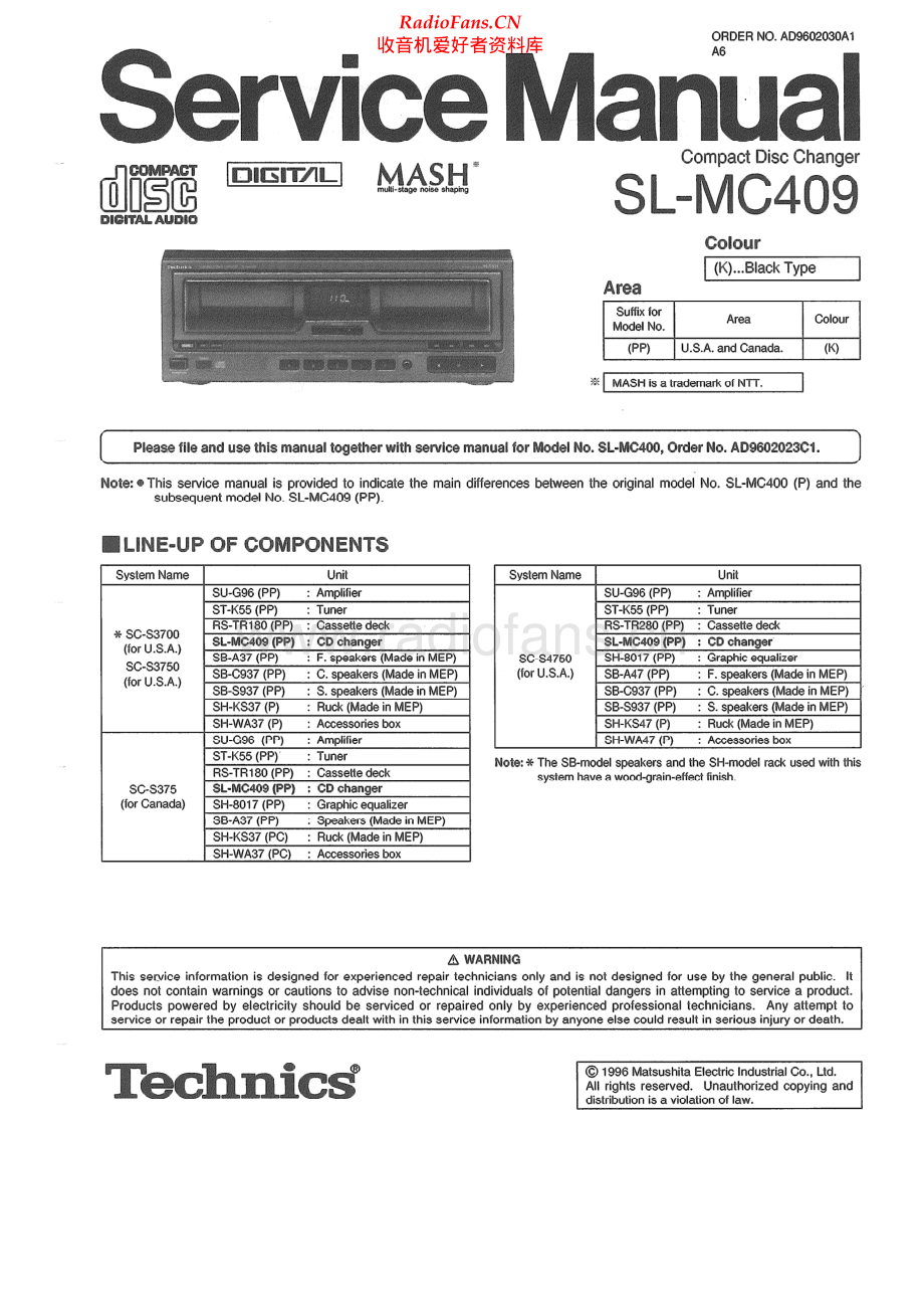 Technics-SLMC409-cd-sm 维修电路原理图.pdf_第1页