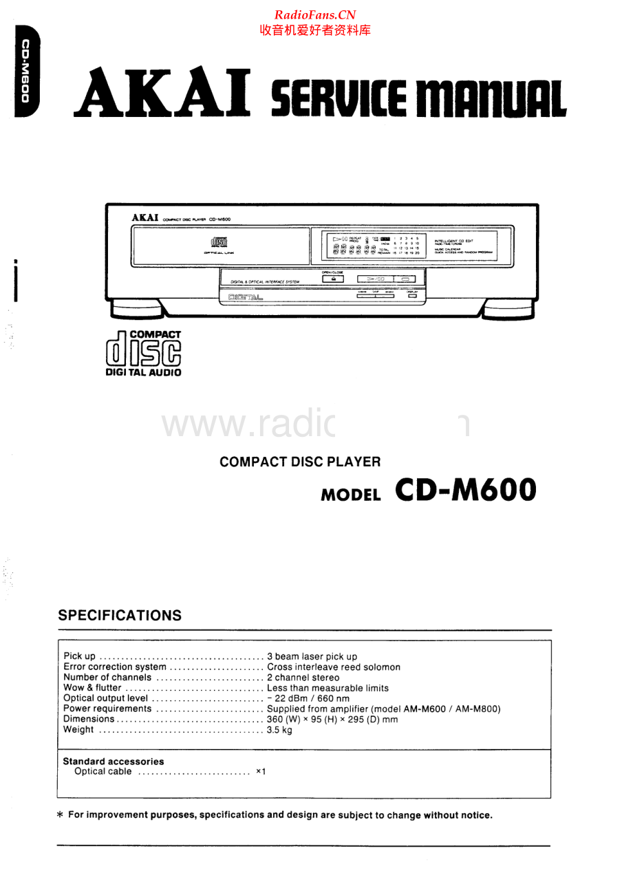 Akai-CDM600-cd-sm维修电路原理图.pdf_第1页