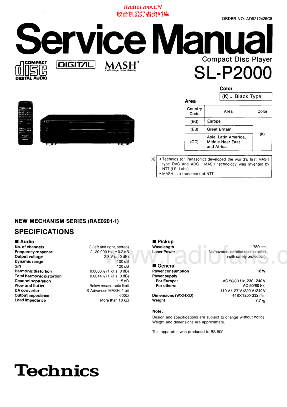 Technics-SLP2000-cd-sm 维修电路原理图.pdf_第1页